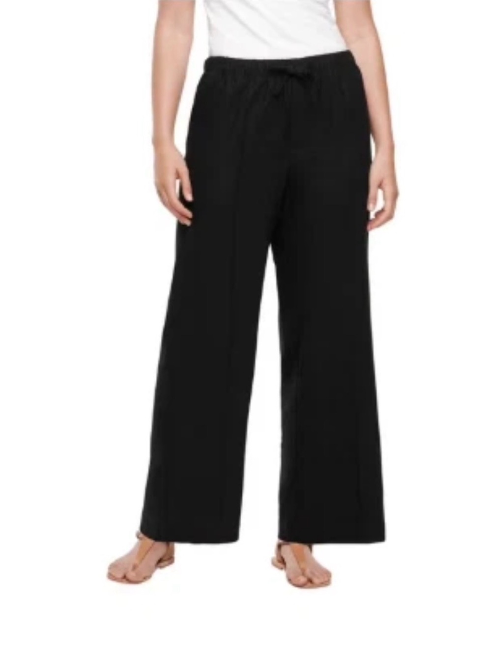 GAP Black Wide-Leg Pull-On Pants
